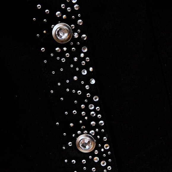 NWT Quacker Factory Embellished Rhinestones Studs Denim Vest - Picture 8 of 11